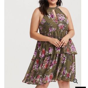 Torrid Floral Chiffon Mini Dress
